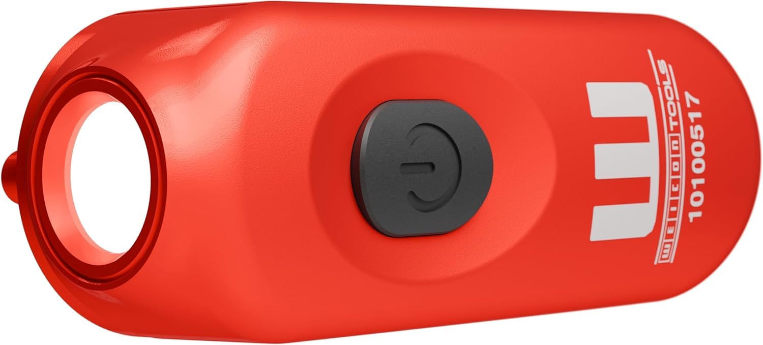 WEICON TOOLS LED, lampa robocza do ściągacza izolacji, regulacja jasności (3 poziomy), ładowanie USB C, klasa energetyczna A+, czerwona
