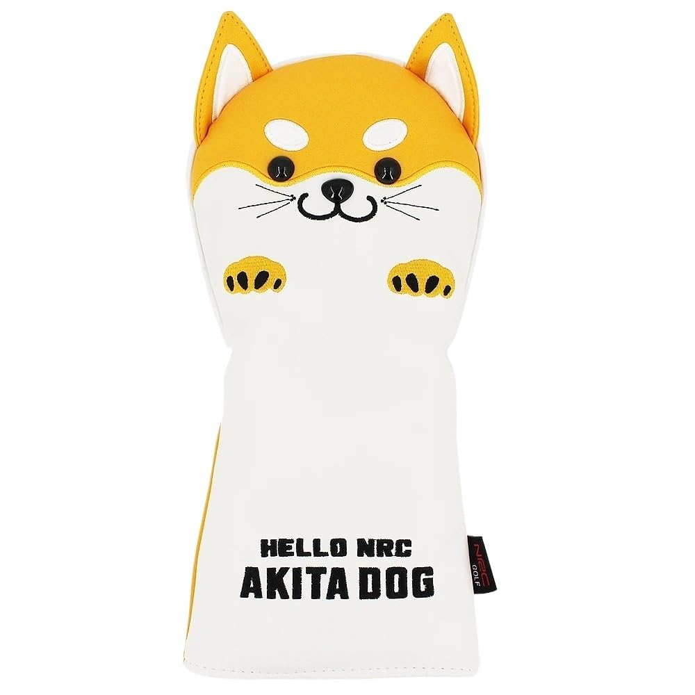 Sqiankun Yellow For Driver Golf Club Covers Golf Headcover Cute Akita Golf Club Head Cover For Driver Fairway Hybrid Putter Pu Leather Protector Wood Covers Golf Head Covers(Yellow For Driver)