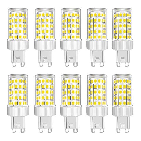 HUAMu G9 LED Bulbs 10W, 80W Halogen Bulb Equivalent, 800LM, Cold White 6000K, 360°Beam Angle, AC 220-240V, Non-Dimmable, Energy Saving Bulbs, 10 Pack Cover