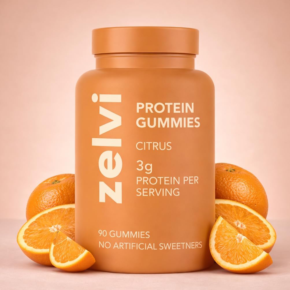 Zelvi Plant-Based Protein Gummies – 3g Per Serving, 90 Gummies, Protein Powder Alternative, Protein Supplement – No Artificial Colors, Naturally Sweetened, Dairy-Free, Gluten-Free (Strawberry)