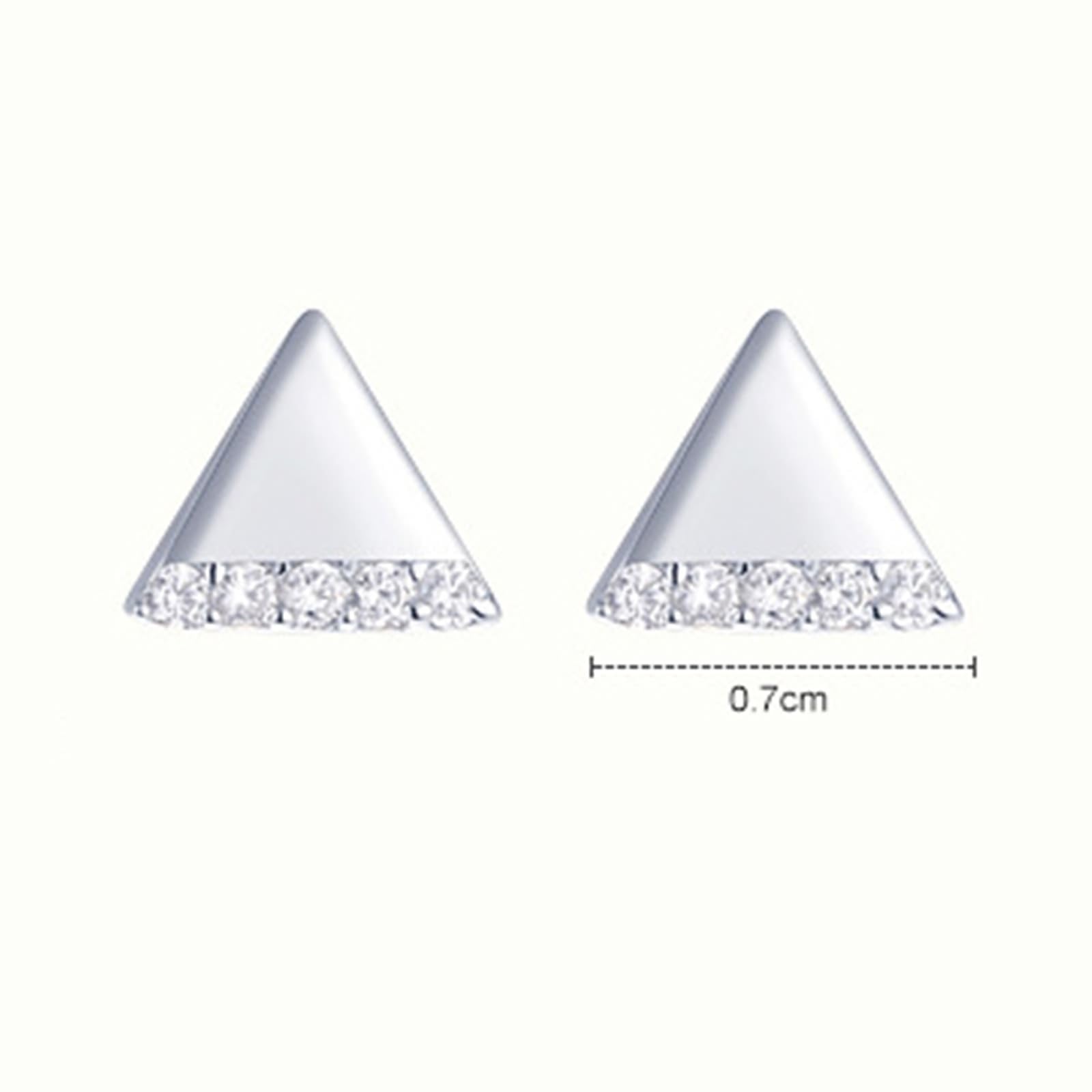 Pendientes de oro blanco de 18 quilates con moissanita, triángulo PT950, pendientes de platino