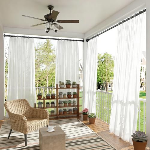 Image of Long Tension Rod 41-126inch Black Tension Curtain Rods no Drilling | 1.26 inch Diameter Outdoor Curtain Rod for Patio,Windows,Anywhere Heavy Duty Spring Rods Adjustable