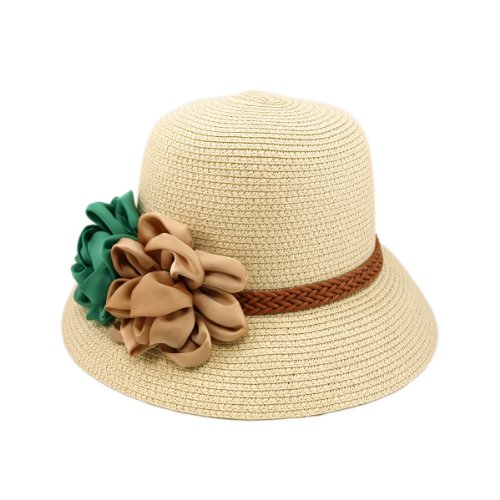 Image of Deluxe Flower Straw Sun Hat - Different Bands Available