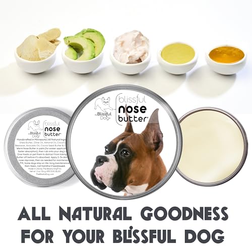 Image of The Blissful Dog Show Boxer Nose Butter for Dry, Cracked Skin, Lick-Safe Dog Nose Balm with Moisturizing Shea Butter, Almond, Olive, and Essential Oils, Pet Supplies, Uncented, 8 oz.