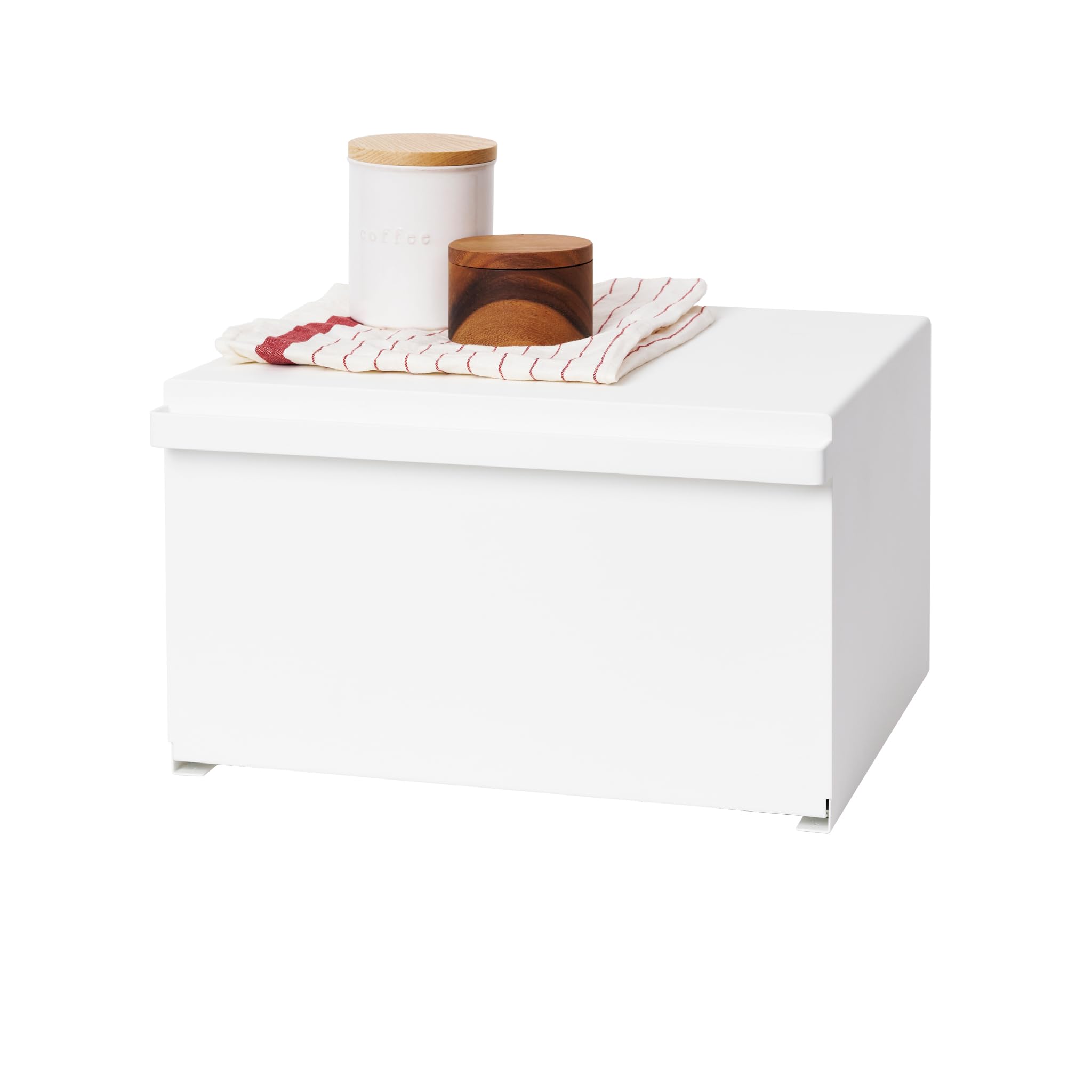 YAMAZAKI 4352 TOWER Bread Case, white, Steel, Minimalist, 40 x 34.5 x 24 cm