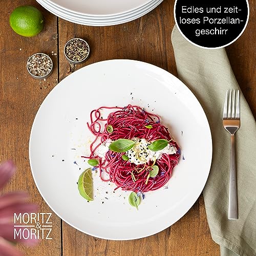 Moritz & Moritz Speiseteller Set 6 Personen - Essteller Ø 27 cm – Große Teller in weiß - Flache Teller 6er Set als Tafelgeschirr, Servierteller & Frühstücksteller - Serie BASIC – Bild 5