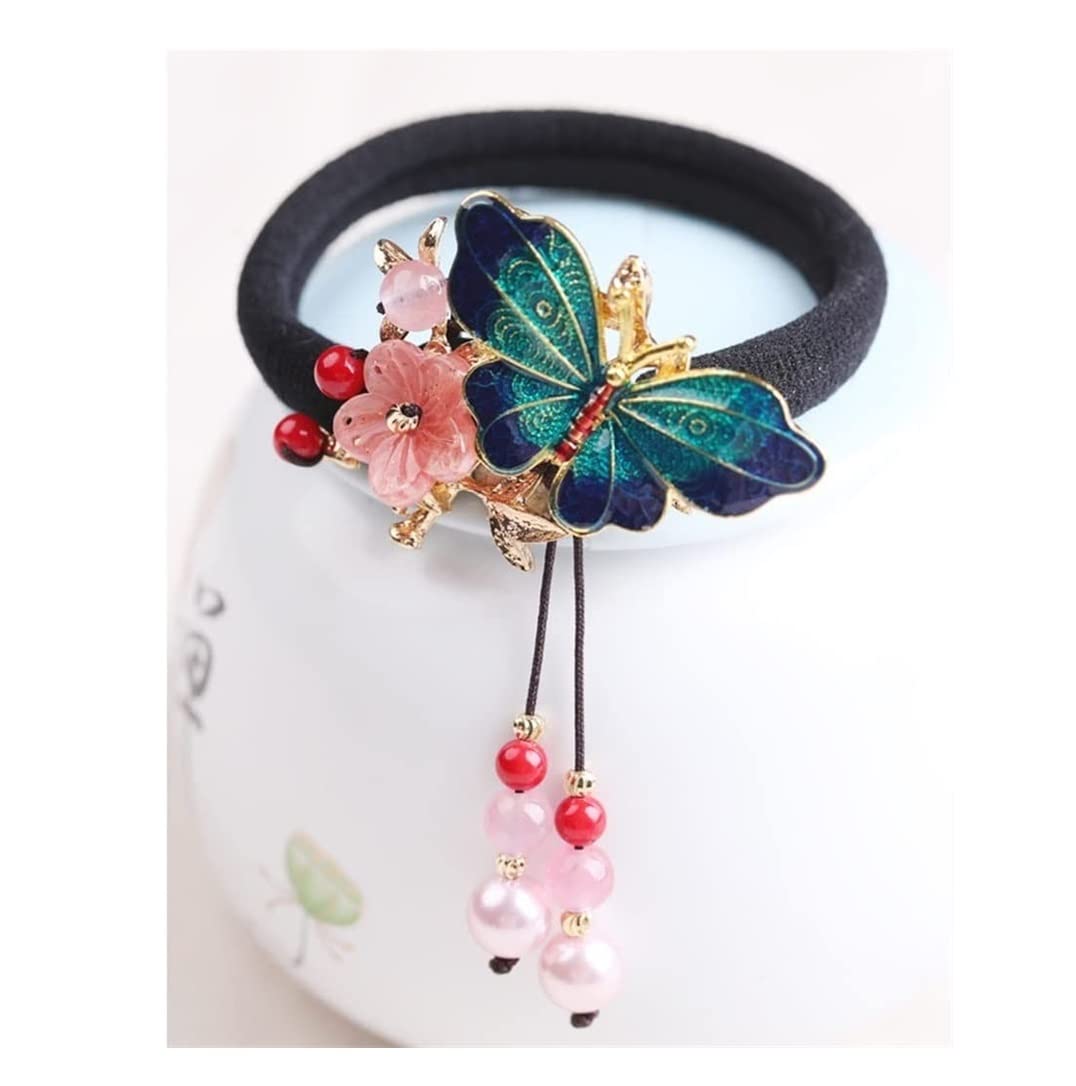 Scrunchies Per Capelli Elastici Per Capelli Porta Cavallo Farfalla Fiore Di Pesco Cravatte A Treccia Per Donne Ragazze Elastici Per Coda Di Cavallo