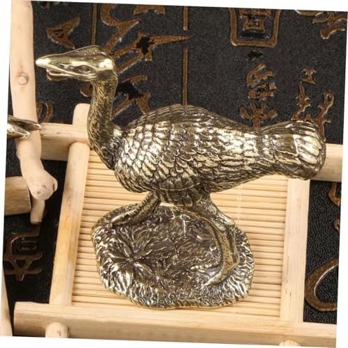 Mini statue autruche en laiton raffiné pour décoration chic - 5