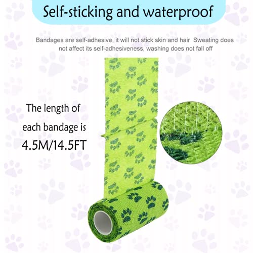 Zelfklevende zwachtel 8 rollen, zelfklevende zwachtel voor huisdieren, elastische samenhangende zwachtel, fixatiezwachtel voor hond, paard, huisdier, pols, knokkel, vinger - Afbeelding 6