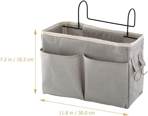 Miniatura 2 de LIFKOME Bolsa de almacenamiento colgante de lona para mesita de noche, cesta de almacenamiento de tela, organizador de ropa de bebé, apilador de