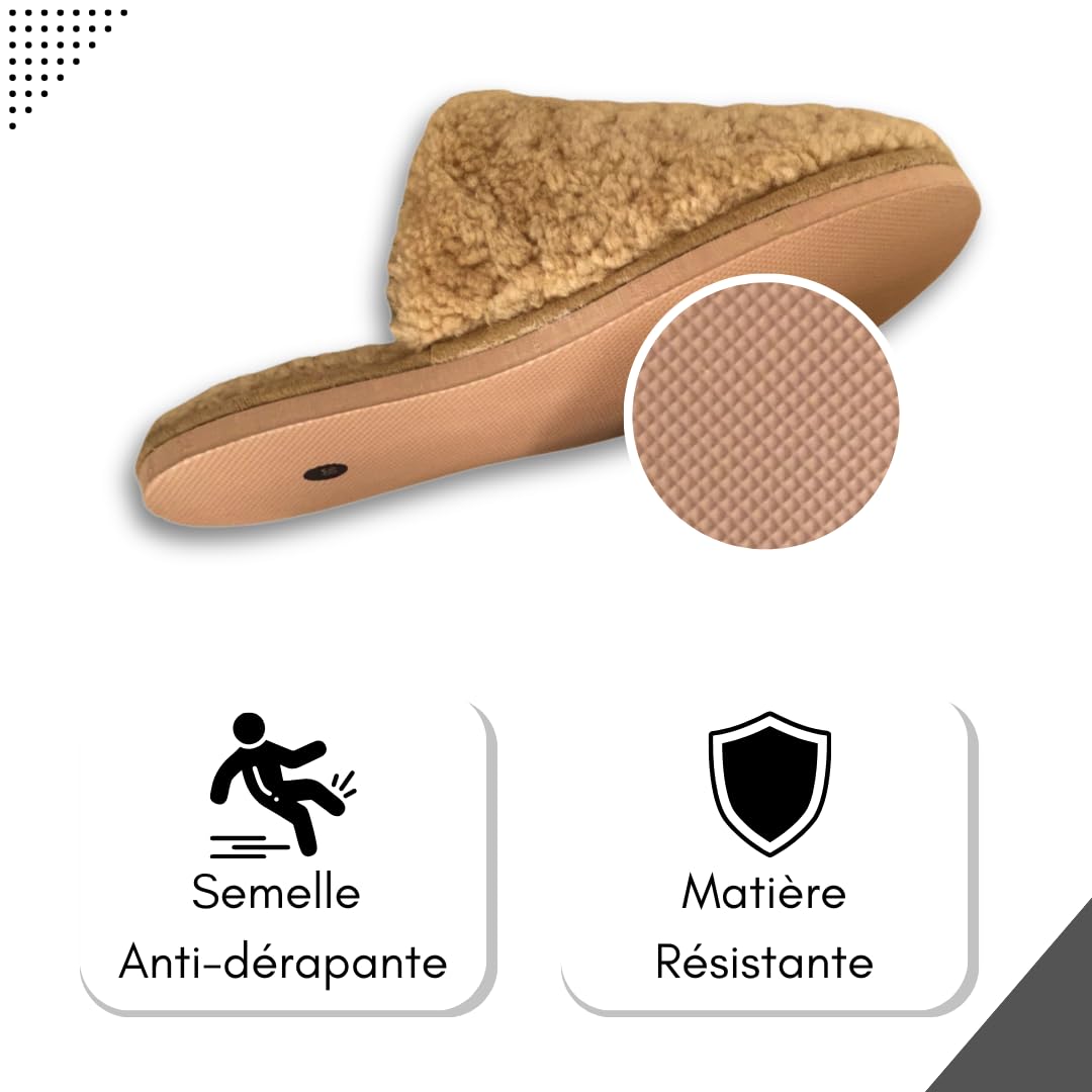 Mules/Chaussons | Automne/Hiver | Homme et Femme | Peau de Mouton 100% Naturelle | du 36 au 47 | Intérieur et Extérieur | Propriétés thermorégulatrices