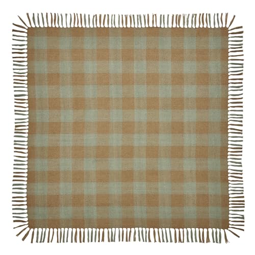 VHC Brands Spring in Bloom IndoorOutdoor Table Topper 40×40 Kitchen and Dining Room Decor Tabletop Accessory Recycled Plastic PET Spring in Bloom Collection Square 40×40 Golden Tan