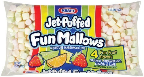 Kraft, Jet-Puffed, Fun Mallows, Fruity Flavors, 10oz Bag (Pack of 4)