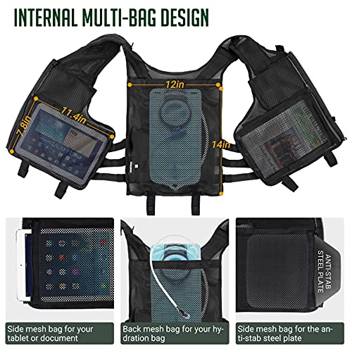 Huntsen Tactical Vest For Men Lightweight Adjustable Outdoor Training Breathable Vest For Adults With Detachable Belt #TOP5