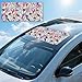 JOONOR Purple Magnolia Flower Sunroof Film Floral Rainbow Effect Static Clings Window Privacy Film Sun Protection Stained Glass Decals for Car Moonroof & Side Windows, 17.72 x 35.43 Inch
