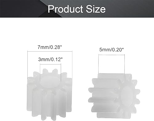 Miniatura 2 de Othmro 10 piezas de engranajes de plástico 12 dientes modelo 123A engranaje de reducción engranajes de gusano de plástico para RC coche robot motor