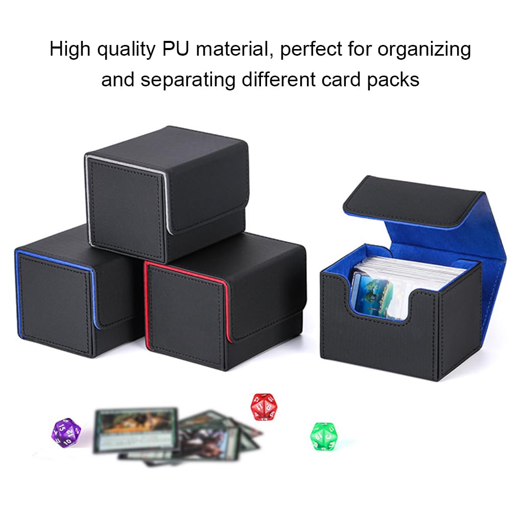 10 Set Sammelkarten-Aufbewahrungsbox mit Deckelhalter, große Kapazität, tragbarer Organizer, Gaming-Sammelkoffer, Behälter, Erwachsene, Rot