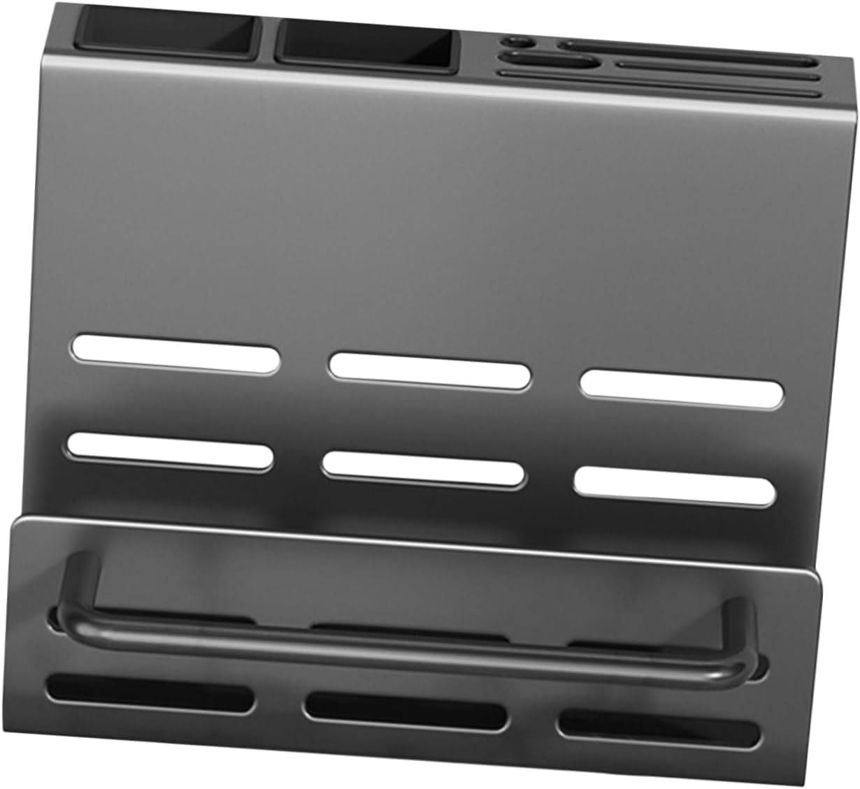 Cutlery Draining Holder with Drainage Design Wall-mounted Utensil Organizer for Kitchen Space Saving Stylish and Functional Cutlery Storage Grey