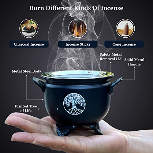 Large Metal Charcoal Incense Burner (Tree Of Life) #TOP1