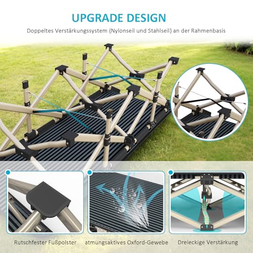 ATORPOK SHOP Campingbett feldbett klappbar, extra breit 80cm, klappbares Reisebett mit Tragetasche-Belastbar bis 250 kg… – Ansicht 5
