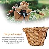 cesta para bicicleta infantil  bouncevi Cesta o Canasta de Mimbre Retro para Bicicleta - Accesorio Patinete o Bicicleta - Hecha a Mano con Correas de Cuero - Compatible con Patinete Xiaomi Friendly