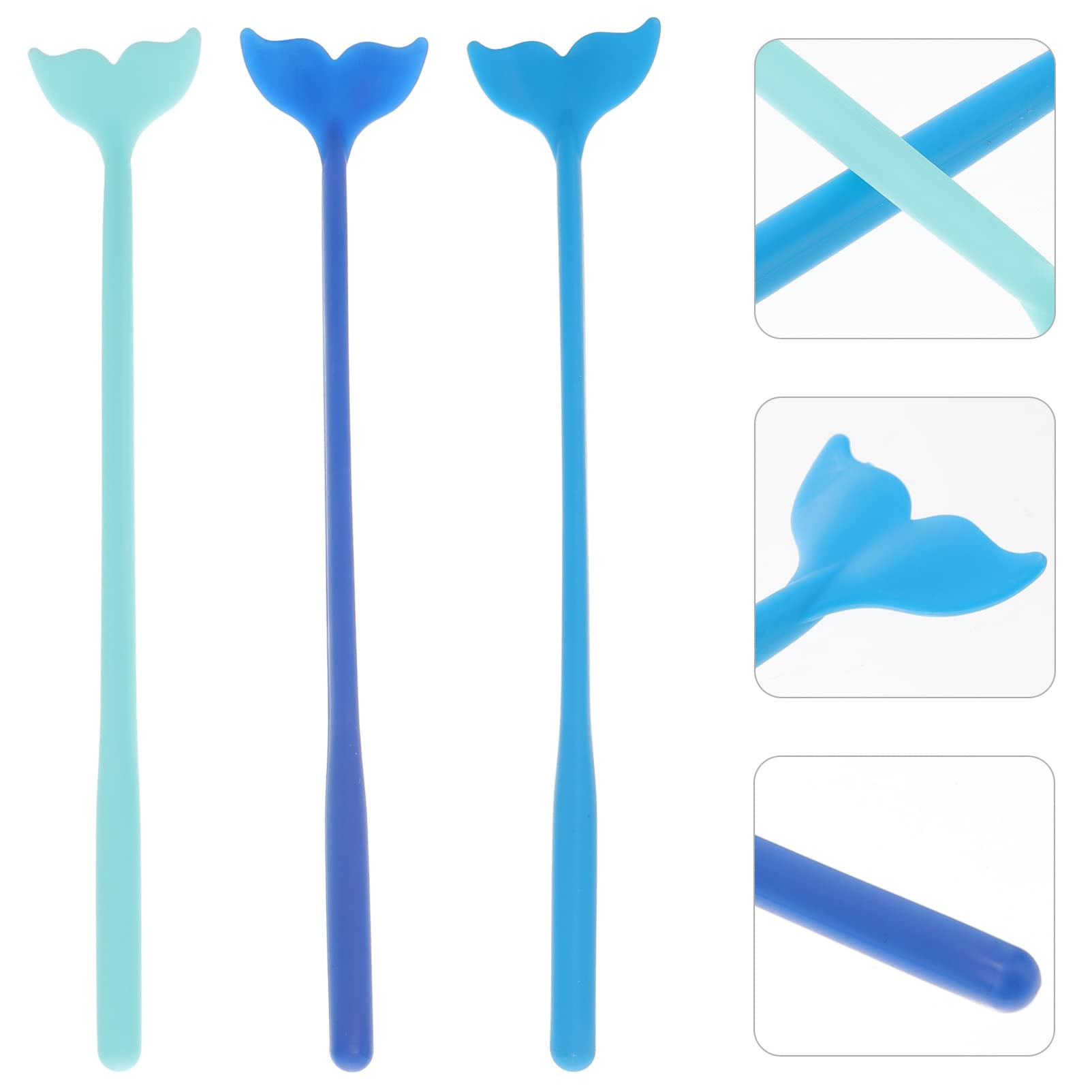 TENDYCOCO Plastic Coffee Beverage Stirrers Whale Tail Stirring Stick Cocktail Drink Swizzle Stick Wedding Birthday Hawaii Party Supplies 18pcs
