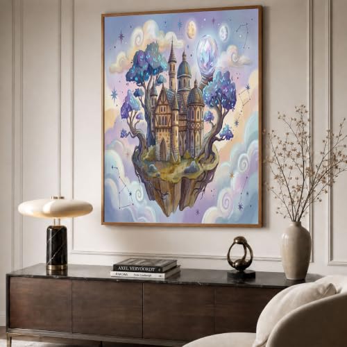 Tableau Violet Île Céleste Impression Sur Toile Moderne Murale 60X80Cm