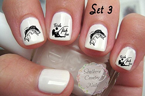 Bass Fish Girls Fish Too Nail Art Decals Set 3
