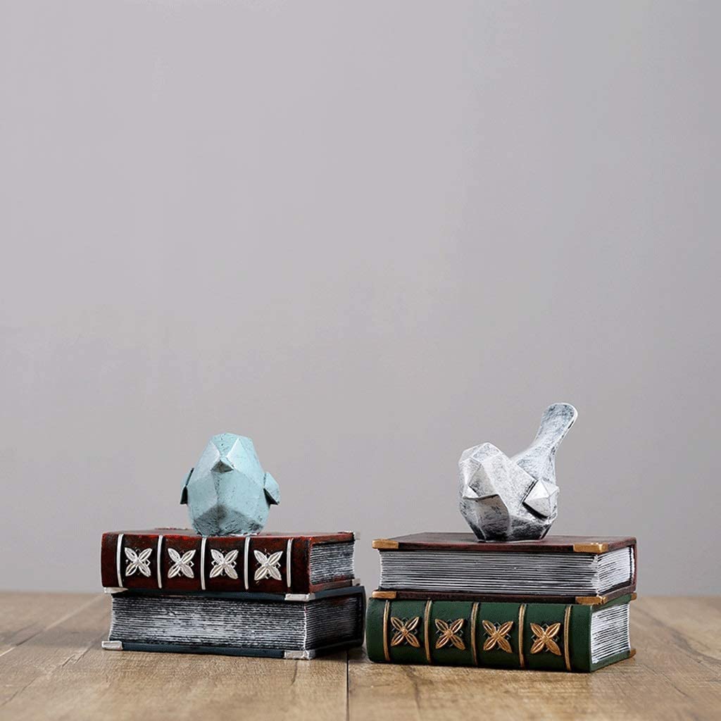 Sujetalibros Decorativo para pájaros, Tapones para Libros pulidos a Mano, Libros de sujeción de Borde Redondo para revistas de Libros Pesados, 1 par de Extremos de Libros
