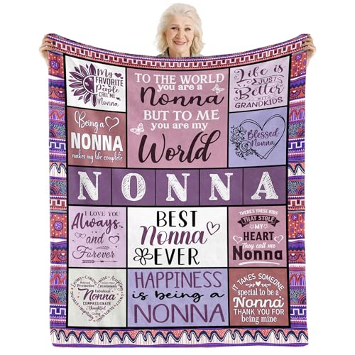 EujGvboU Nonna Gift, regalos para abuela italiana Nonna, manta Nonna, regalos Nonna de nietos nietos, Best Nonna Ever, regalos de cumpleaños de Navidad Nonna