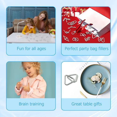 Surplex 16 Stück Knobelspiele Kit Denksportaufgaben Metallpuzzle Entwirrung Puzzles Geduldspiele Set für Erwachsene und Kinder