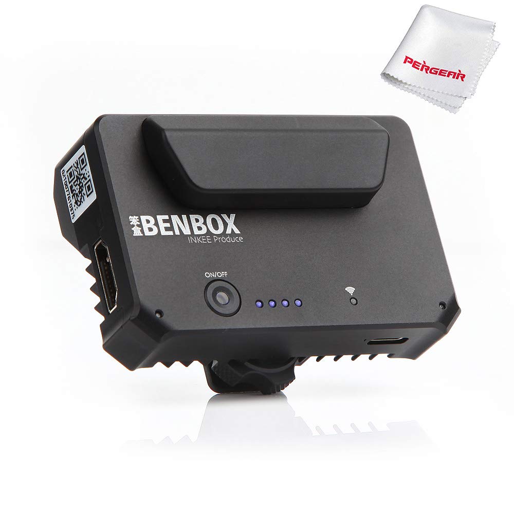 INKEE Benbox Video Transmitter, Built-in Cold Shoe, 2.4G/5G WIFI Wireless Live Transmission to 4 Devices, 1080p WiFi HDMI, 300ft/100m Range, Supports Android/iOS/Windows/Mac, Incredibly Low Latency