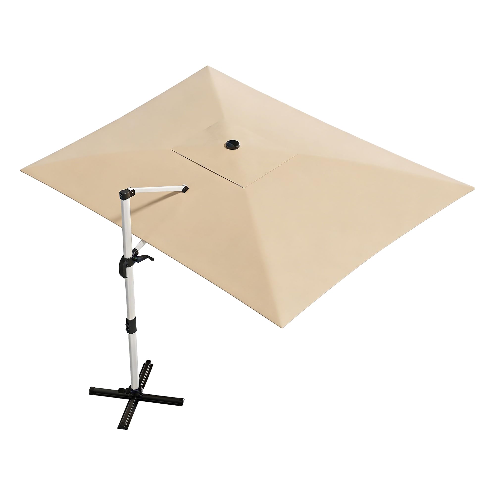 Devoko 3x4m Garden Parasol with Crank Tilt, Cantilever Umbrella, Waterproof UV Resistant Outdoor Shade for Patio & Lawn, 8 Ribs Aluminium Frame, Includes Cover & Straps, Beige — image 1