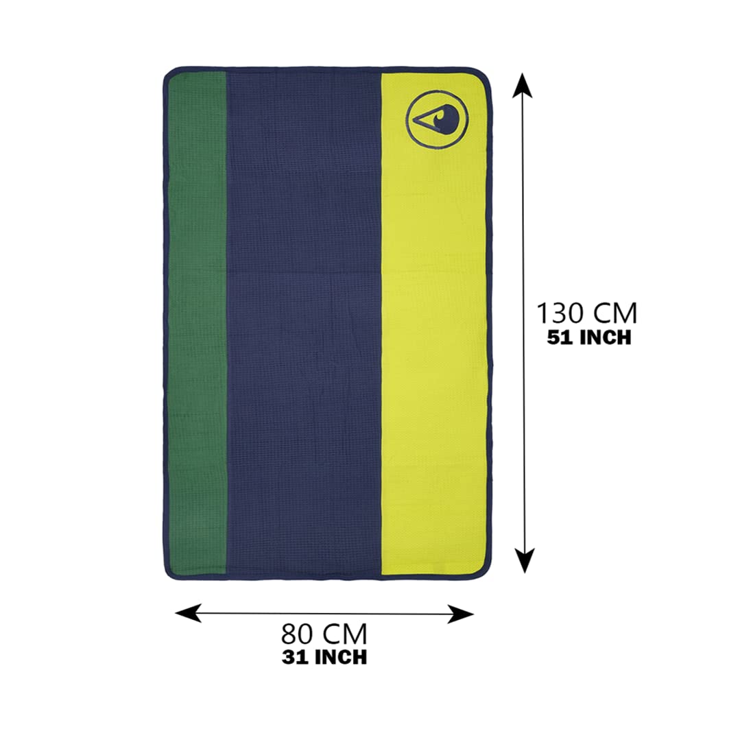 WAVE HAWAII Travel-Badeponcho Gr. L-XL 171-199cm & Reisehandtuch 130 x 80cm, Pampatar, 100% Baumwolle, hochwertige Qualität, robust, Schlaufe, leicht, Strand, Urlaub, Outdoor, Camping, Vanlife