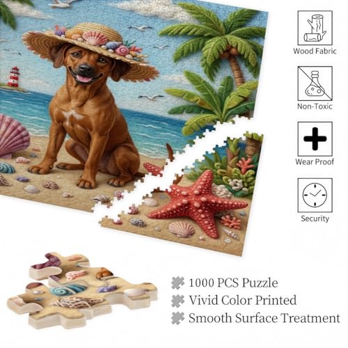 Rompecabezas de 1000 piezas para relajarse en casa con diseño de perro Rhodesian Ridgeback 6