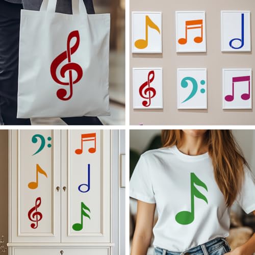 Plantillas de notas musicales para decorar muebles de madera y lienzos artísticos en casa 7