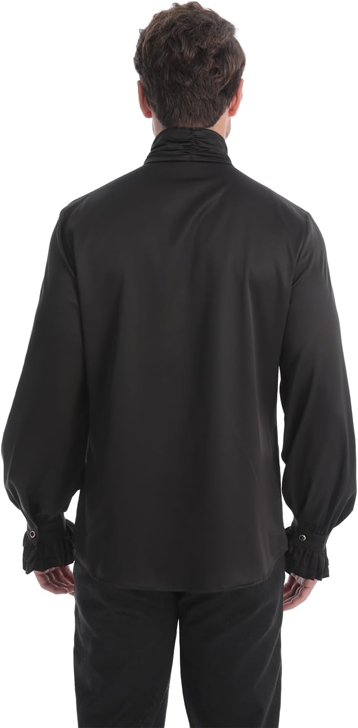 TZMAPU Men's Gothic Medieval Renaissance Vampire Costume Victorian Steampunk Shirt - Image 8