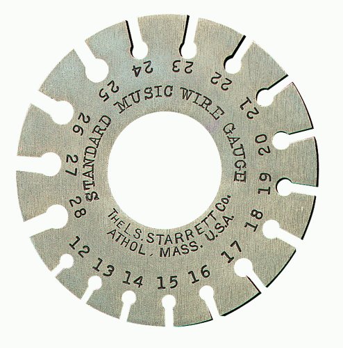 Starrett 280 Piano Tuners' Gage, Hardened, Satin Finish, Numbers 12-28, 0.029 - 0.071
