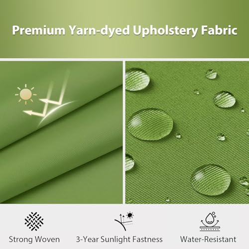 HOMELYSIAN Outdoor Chair Cushions Set of 6, 18.5 x 16 Inch Patio Chair Cushions for Outdoor Furniture, Water Resistant, Non-Slip Ties (Grass Green) by HOMELYSIAN - Used condition - Image 2
