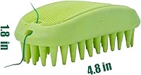 Zoopolr Silicone Shampoo Brush for Dogs Cats - Massage Deshedding Brush Long Short Hair Medium Large Pets Green