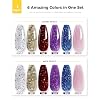BURANO Poly Extension Gel Nail Kit, 6 Colors Nail Poly Nails Builder Gel Set for Beginner & Professional Using, DIY Starter Kit Nail Art Gift (Glittery)