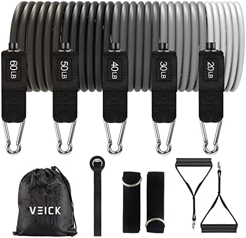 VEICK Resistance Bands for Working Out, Exercise Bands, Workout Bands, Resistance Bands Set with Handles for Men Women, Weights for Strength Training Equipment at Home
