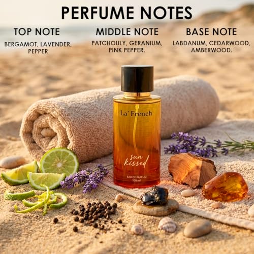 Image of La French Sun Kissed Unisex Perfume 100ml | Long-Lasting Eau De Parfum | Sophisticated Fragrance with Bergamot, Patchouli & Cedarwood Notes | Premium Perfume for Men & Women