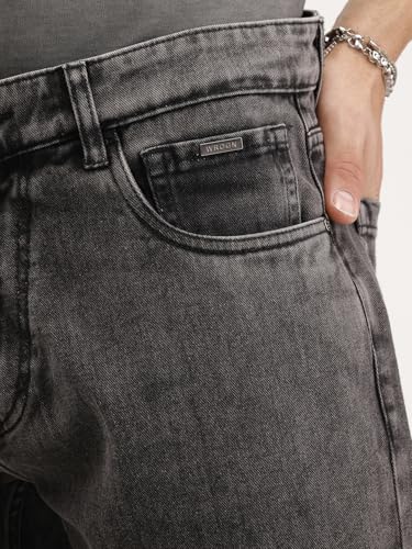 Image of WROGN Men's Mid-Rise Jeans | 100% Cotton | Anti-Fit Relaxed Silhouette