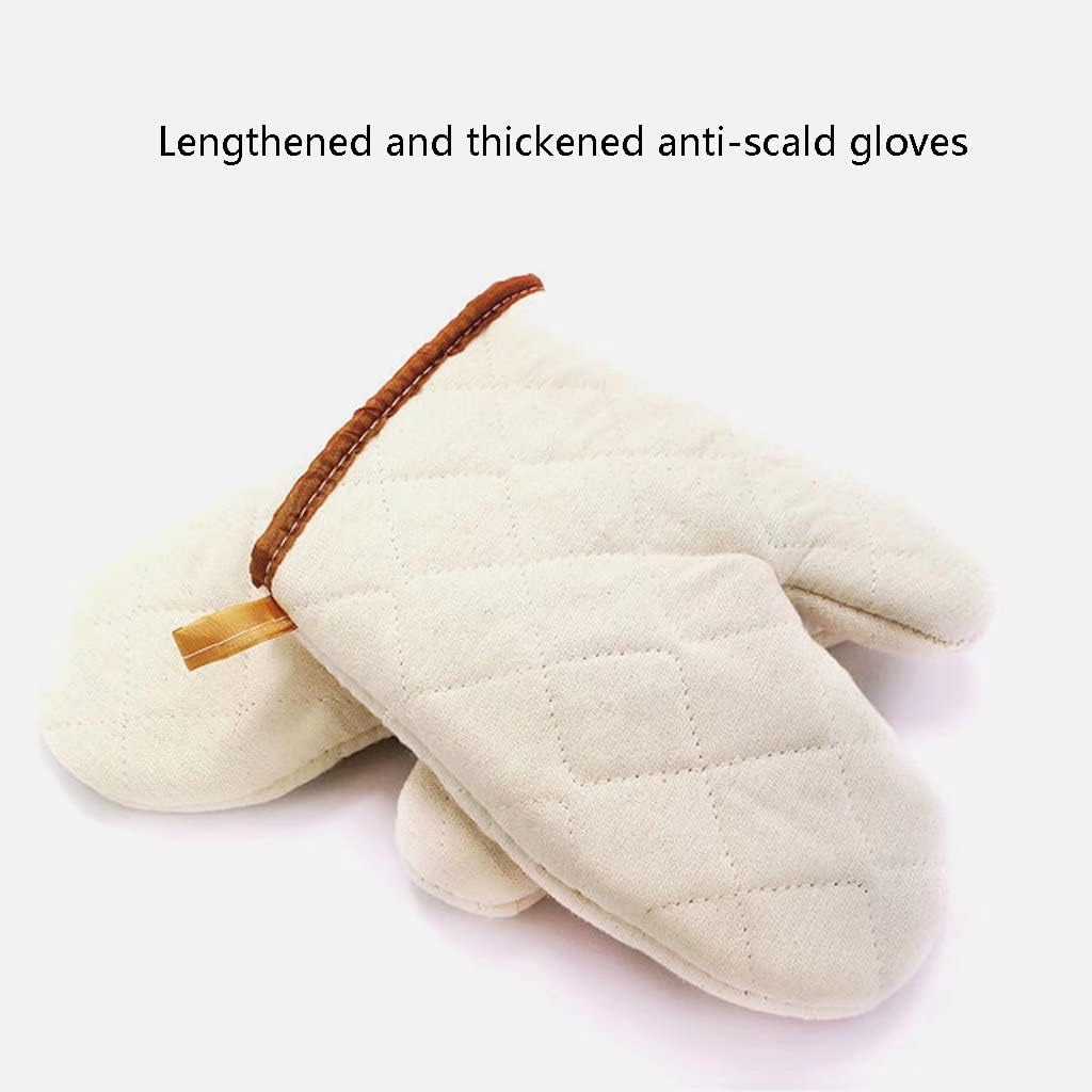 Oven Mitts, high Temperature Resistant Mitts, Thickened Oven Microwave Mitts for Cooking, Baking and Grilling (Size: 22 * 16cm, 1 Pair)