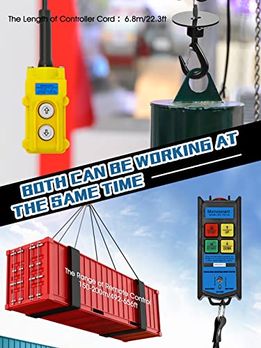 Mxmoonant Electric Hoist Lift 19M/Min Electric Winch Portable 360° Safety Limit, Al-Alloy Cased Hoist Crane With Updated Copper Motor, Pendant Control & Wireless Control Support (250Kg/30M) #TOP1