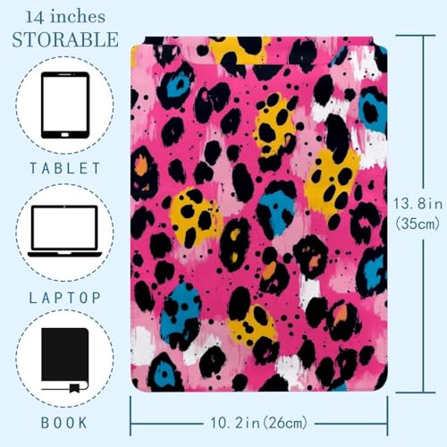Funda para ordenador portátil de 35 x 25,9 cm leopardo rosa para portátil fino 4