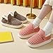 Zonkacen Woman Man Washable Anti Slip Fashion Soft Warm Cotton Slippers for Winter Office Home House Party School Dorm Hotel New Year Pink 10-11 Women/8.5-9.5 Men
