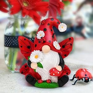   Ladybug-Gnomes-Decorations-Resin-Ladybug-Figurines-Decor-Spring-Kitchen-Decor-Gifts-for-Women-Summer-Garden-Gnomes-Decorations-Ladybug-Gnomes-Garden-Gnomes-Decor-Lawn-Outdoor-Decor