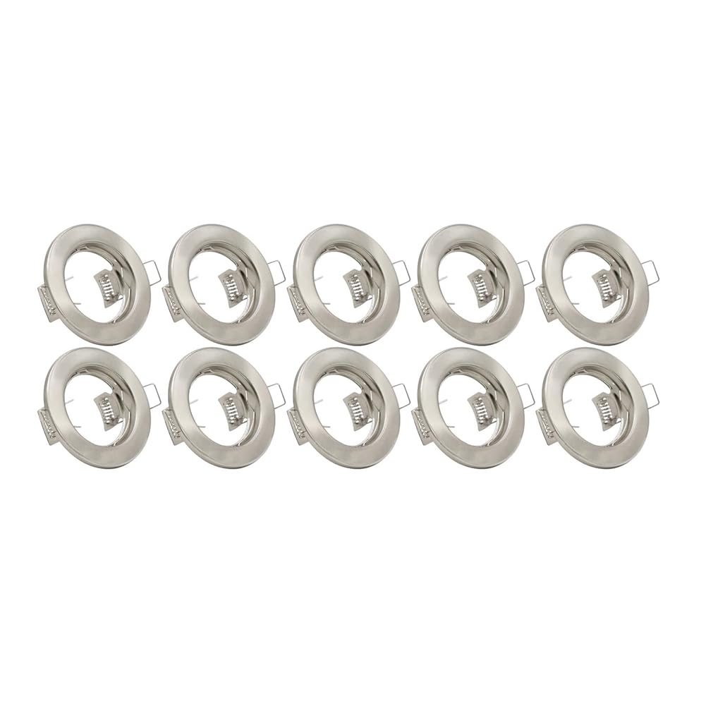 Agmoctz LED Recessed for Ceiling Light Round Mounting Frame Satin Spotlight Fittings Downlight Frame for Ceiling Spotlight MR16 GU10